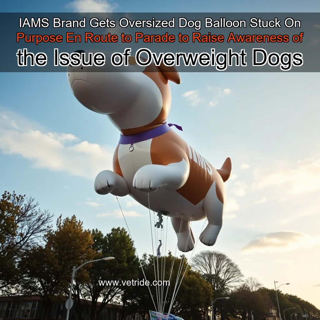 You are currently viewing IAMS Brand Gets Oversized Dog Balloon Stuck  On Purpose  En Route to Parade to Raise Awareness of the Issue of Overweight Dogs