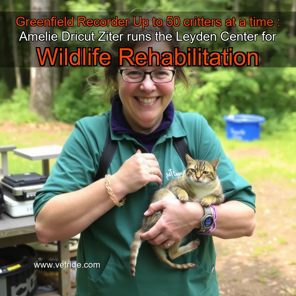 You are currently viewing Greenfield Recorder  Up to 50 critters at a time : Amelie Dricut  Ziter runs the Leyden Center for Wildlife Rehabilitation