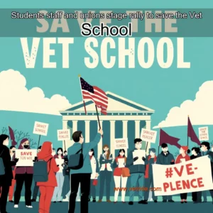 Read more about the article Students  staff  and unions stage rally to save the Vet School